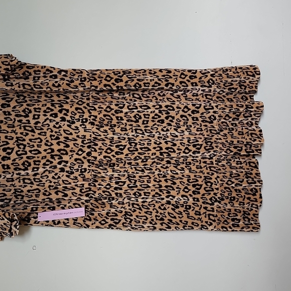 Aqua Curve Leopard Print Tiered Ruffled Dress Size 3X - Picture 6 of 9